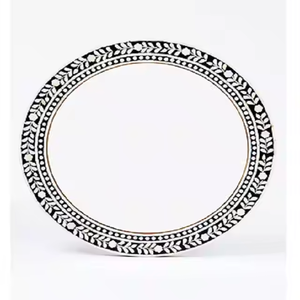 Cadre de miroir en bois de conception moderne faite à la main avec l'incrustation d'os épaisseur de 5mm pour l'usage de mur fait par l'artisanat de croissant - Product Image 1