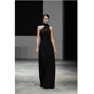 New Arrival <b>Long</b> <b>Dresses</b> Women Casual ODM Support Sleeveless CORINNE ELEGANT <b>LACE</b> <b>DRESS</b> Luxury <b>Dress</b> With A Wrap Neckline - Product Image 1