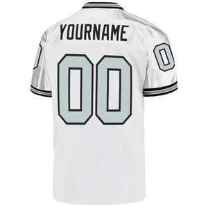 Throwback <b>White</b> V-Neck 100% Polyester <b>Football</b> Jersey with Customizable Team Name-OEM Service Wholesale - Product Image 2