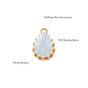 925 Sterling Silver Handmade Multi-Prong Set Poire En Forme De Citrine Gemme Pendentif Unique Bail Or Vermeil Placage pour - Product Image 3