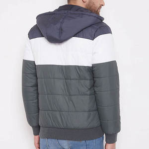 Veste matelassée en toile fabriquée en usine en gros Mode d'hiver Hommes Logo personnalisé Streetwear Respirant Fermeture éclair avant - Product Image 4