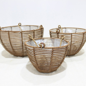 Artex Dong Thap Fábrica Ecológica Maceta Colgante Hecha A Mano De Jacinto De Agua Y Hierbas Marinas Artesanías Naturales - Product Image 2