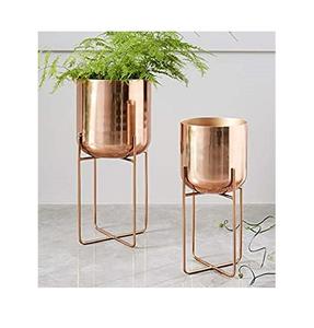 Jardinière antique en cuivre pur fait à la main avec support en métal de très bonne qualité avec une taille de forme personnalisée à un prix abordable - Product Image 4