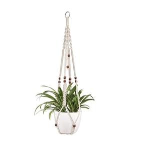 Jardinière en corde macramé pour la présentation de plantes d'intérieur décoratives, rehaussant l'intérieur avec un charme artisanal - Product Image 1