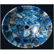 Lavabo rond en agate bleue ECM 184 Design élégant en agate bleue - Product Image 1
