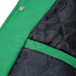 แจ็กเก็ตเลตเตอร์แมนแขนหนังคอตั้งสำหรับผู้ชายแจ็กเก็ตฤดูหนาวทรงตัวอักษรแขนหนังออกแบบได้ตามต้องการ - Product Image 5