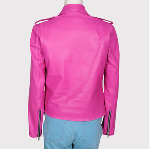 Rose vif femmes 2026 modèle vêtements pour femmes veste en cuir nouvelle mode hommes veste en cuir coupe-vent veste en cuir 2025 - Product Image 2