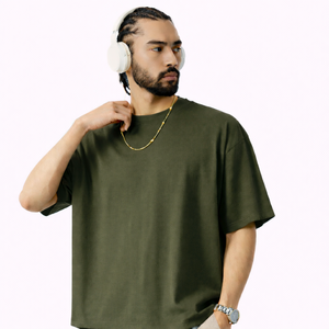 Camiseta de Algodón Extra Grande para Hombre |   Camiseta de Manga Corta 100% Tejida de Color Sólido |   Estilo Americano Anti-Pilling |   Fabricación Personalizada al por Mayor - Product Image 6