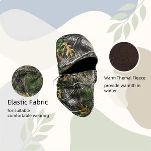 Masque facial camouflage de chasse coupe universelle cagoule en polyester tissé camouflage couvre-chef coupe-vent chaud extérieur pour équipement de sport - Product Image 3