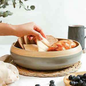 Tazón para servir frutas de bambú hilado ecológico clásico, laca pulida, almacenada a un precio económico, uso en fiestas de cocina - Product Image 5