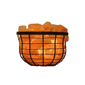 Lámpara de sal de cesta de hierro del Himalaya hecha a mano auténtica, purificador de aire de estilo piramidal de roca de cristal Natural para el hogar - Product Image 6