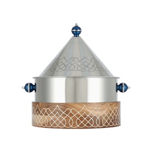 Marmite de service de luxe avec couvercle en métal poli or martelé Ustensiles de maison et de cuisine Marmite ronde. - Product Image 4