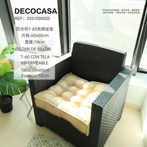 Solid Color T-60 Fiber-Filled Box Seat Cushion <b>Waterproof</b> Outdoor <b>Pillows</b> & Cushions - Product Image 1