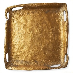 Plateau en aluminium sculpté OpalEdge avec finition nacrée Design de luxe élégant pour salon ou salle à manger - Product Image 6