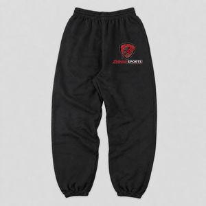 Men's <b>Black</b> Nylon/Cotton Fleece Track <b>Pants</b> Elastic Waist Drawstring Jogger Trousers Casual Sports Wear OEM Service - Product Image 1