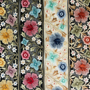 Bolso de moda tradicional étnico de lujo, encaje de tul suave de inspiración vintage, bordado rico, detalles de cuentas, adornos florales, estilo elegante - Product Image 1