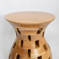 Tabouret en racine de teck moderne et écologique fait à la main, personnalisable, diamètre 40 x hauteur 45 cm, pour salon, chambre, maison, hôtel, appartement