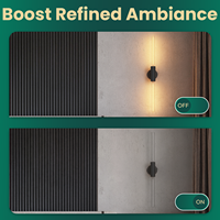 Lámpara de Pared Tubular Negra Moderna de Lujo de Alta Calidad, Luz LED, Cuerpo de Vidrio con Poste Largo Personalizado, Lámpara de Pared para Dormitorio de Villa