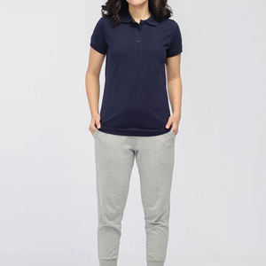 Wholesale Custom Logo High Quality Women's Polo Shirt Breathable Cotton Pique Ladies Short Sleeve Polo Tee Slim Fit Casual Wear - Product Image 2