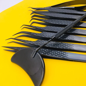 Ensemble de pinces à épiler professionnelles en acier inoxydable à pointe en fibre, marque privée, anti-magnétique, anti-statique, option de logo personnalisé - Product Image 4