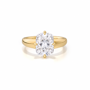 Anillo de compromiso con diamante cultivado en laboratorio, talla Old Mine, en oro blanco de 14K - Product Image 1