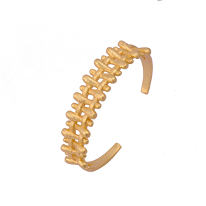 สร้อยข้อมือชุบทองดีไซน์แบบเรียบอเนกประสงค์สไตล์โมเดิร์นกำไลข้อมือวัสดุดีไซน์เรขาคณิตแบบเรียบ - Product Image 2