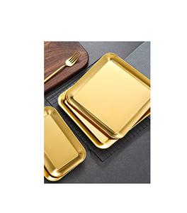 Plateau de service en acier inoxydable de qualité supérieure avec un design moderne poli durable et élégant adapté à la restauration de mariages restaurants - Product Image 1