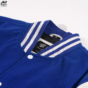 Vestes universitaires personnalisées en gros avec manches en cuir, veste respirante en polyester pour homme, veste universitaire unie vierge - Product Image 6