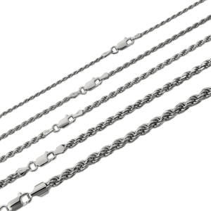 Collar Unisex de Plata de Ley 925 sólida, cadena de cuerda gruesa a la moda, accesorio de moda para ocasiones de fiesta, acero inoxidable - Product Image 4