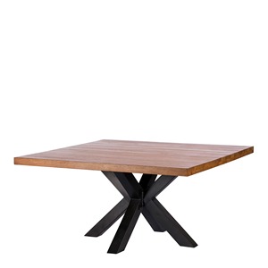 Mesa de Comedor Moderna Cuadrada de Madera Maciza de Mango con Estructura de Hierro para el Hogar, Comedor o Entrada - Product Image 4