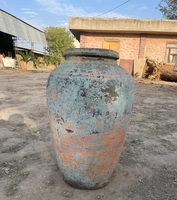 Pots en terre cuite indiens vintage Grands récipients en bois pour meubles de décoration intérieure Design industriel-pour l'extérieur, la maison et le bureau