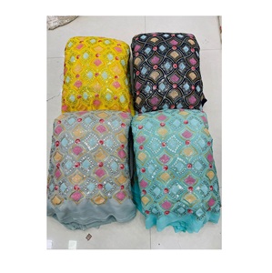 Excellente qualité broderie Georgette quatre séquence tissu pour robe de mariée fabrication de fournisseur indien - Product Image 1