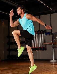 เสื้อกีฬาสีฟ้าสดใสสำหรับผู้ชายเสื้อกล้ามระบายอากาศได้ดีแห้งเร็วเสื้อแขนกุดออกกำลังกายในยิมชุดออกกำลังกายฟิตเนส - Product Image 3