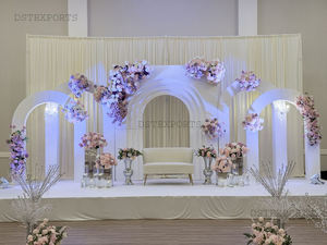 Majestueuse scène de mariage musulmane avec panneau de style Jharokha scène de mariage avec panneau Jharokha toile de fond panneaux de toile de fond sur le thème du paon - Product Image 3