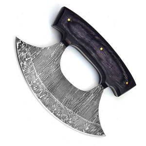 Cortador de pizza de acero de Damasco personalizado al por mayor, cuchillo Ulu, hacha de corte de acero de Damasco resistente, el mejor cuchillo Ulu a la venta - Product Image 4