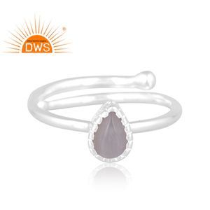 Anillo apilable de piedras preciosas de Luna gris Natural de plata de ley fina, fabricante de joyería personalizada - Product Image 3