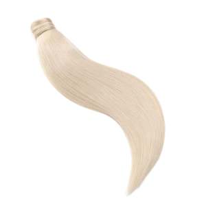 Extensions de cheveux queue de cheval à cordon de serrage en blond nacré # Extensions de cheveux 100% humains bouclés et lisses à clipser 1001 - Product Image 1