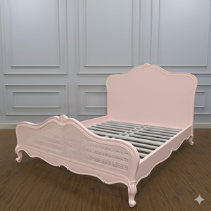 Lit king-size en rotin, bois de mahogany massif, 180 x 200 cm, meubles faits à la main en Indonésie - Product Image 1