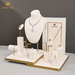 Juegos de Exhibición de Anillos de Joyería de Lujo Personalizados Zebo en Color Blanco Crema para Exhibición en Mostrador de Joyería - Product Image 1