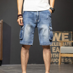 ผู้ชายที่กําหนดเองซิปหลวมพอดีผ้าฝ้าย 100 เฮฟวี่เวทกางเกงยีนส์กางเกงยีนส์กางเกงขาสั้นถุง - Product Image 2