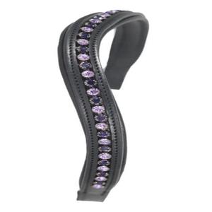 Super calidad forma de onda canal vacío acolchado cuero caballo frente banda incrustaciones cristales brillantes diamantes de imitación mega Bling ceja banda - Product Image 3