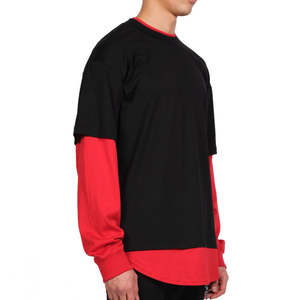 T-shirt en coton pour homme de haute qualité, poids lourd, thermique, double couche, manches longues, en vente - Product Image 2