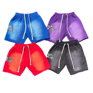 Personnalisé Hommes Vintage Sun Dye Fade Sweat Coton Shorts Bord Brut Puff Impression Hommes Acid Wash Gym Shorts - Product Image 1