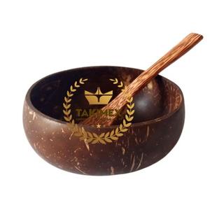 Cuencos y cucharas de coco Cuencos de madera para batidos Cuenco de coco Vegano para servir ensalada de coco Tazón de coco sostenible - Product Image 6