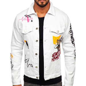 Chaquetas de hombre, chaquetas de hombre, chaqueta para hombre moda liso lavado botón abrigo hombres Slim Fit Jean chaqueta - Product Image 1