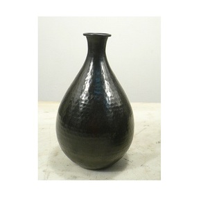 Cast Aluminium Flower <b>Vase</b> for Home Decor Orange Colour - Product Image 3