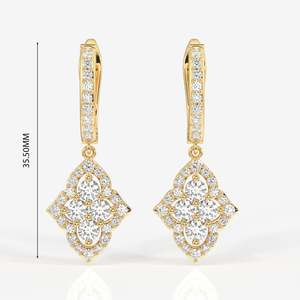 ต่างหูทอง18K แบบห้อยประดับเพชร - Product Image 4