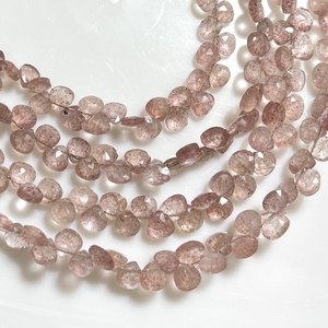 High Quality 4-4.5MM <b>Red</b> Strawberry Faceted Tiny Heart Shape Briolette Gemstone <b>Beads</b> Stone <b>Beads</b> Wholesale Supplier - Product Image 3