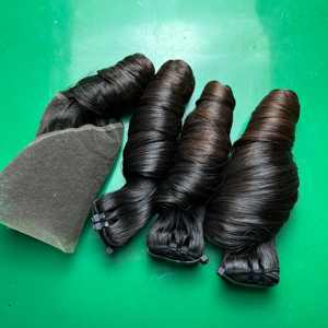 Stock de cheveux bouclés de rebond doux de couleur vierge et naturelle vietnamienne 8 "-30" Extensions de cheveux bouclés non traités de rebond grossier - Product Image 3