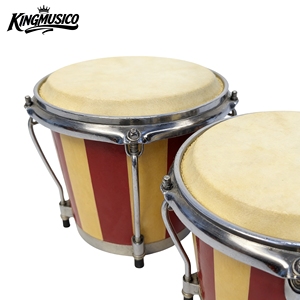Bongó de Percusión Manual Básico de Calidad a Precio de Fábrica, Color Azul, Mezcla de 6 y 8 Pulgadas, Madera de Abedul, Piel de Oveja, Instrumento Musical Africano - Product Image 1